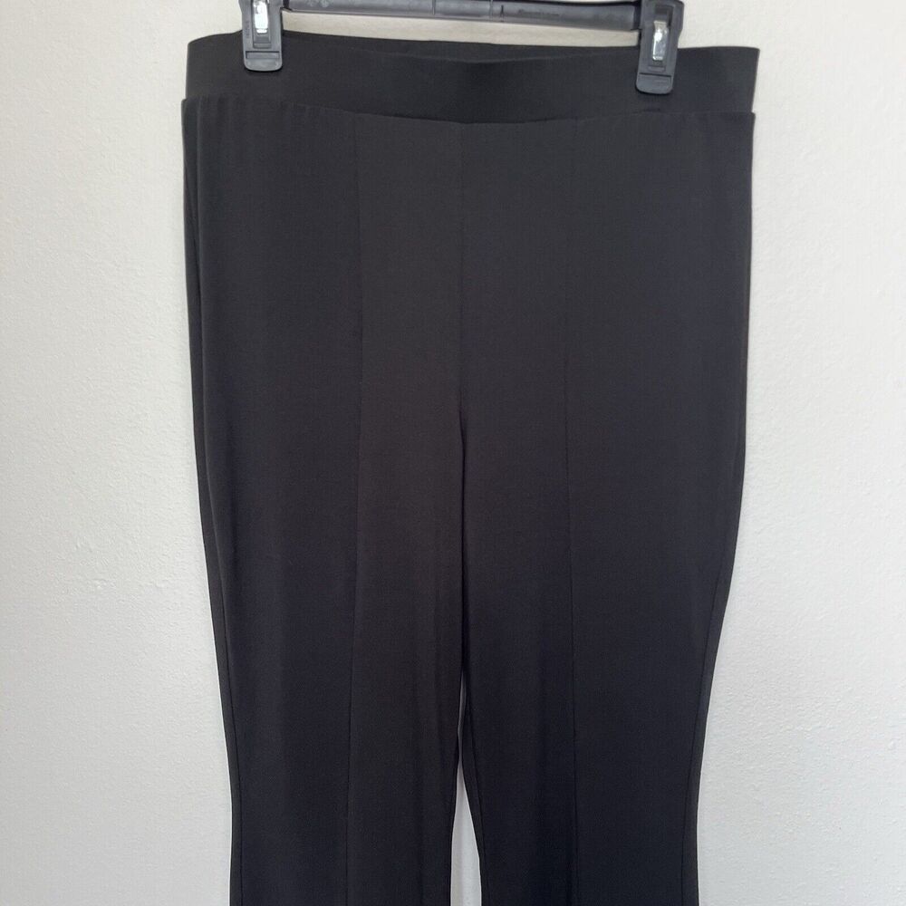 Jolie & Joy By FCT | Black Stretchy Pull On Pants Ankle Slits Flare Size 1X - Picture 3 of 7